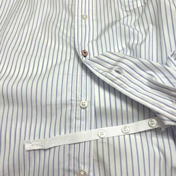 WEAR CISCO Midi Shirt Dress Button Down White Blue Stripe Size M / L - Picture 10 of 13